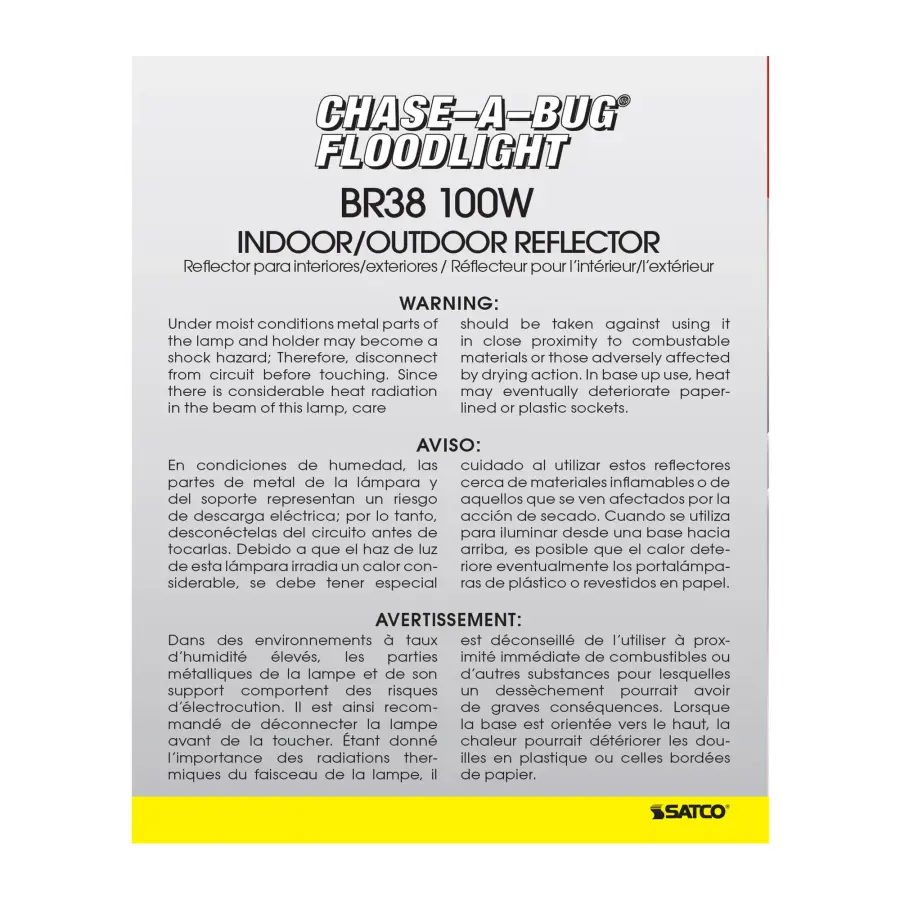 100 Watt BR38 Incandescent - Yellow - 2000 Average rated hours - Medium base - 120 Volt - Image 5