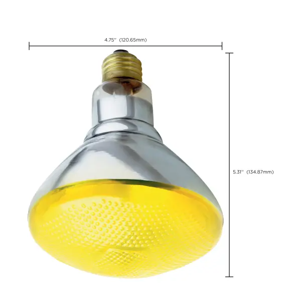 100 Watt BR38 Incandescent - Yellow - 2000 Average rated hours - Medium base - 120 Volt - Image 8