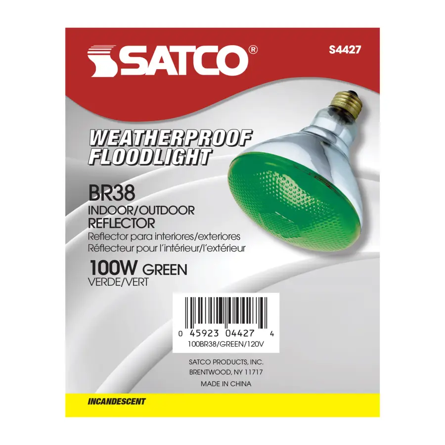 100 Watt BR38 Incandescent - Green - 2000 Average rated hours - Medium base - 120 Volt - Image 3