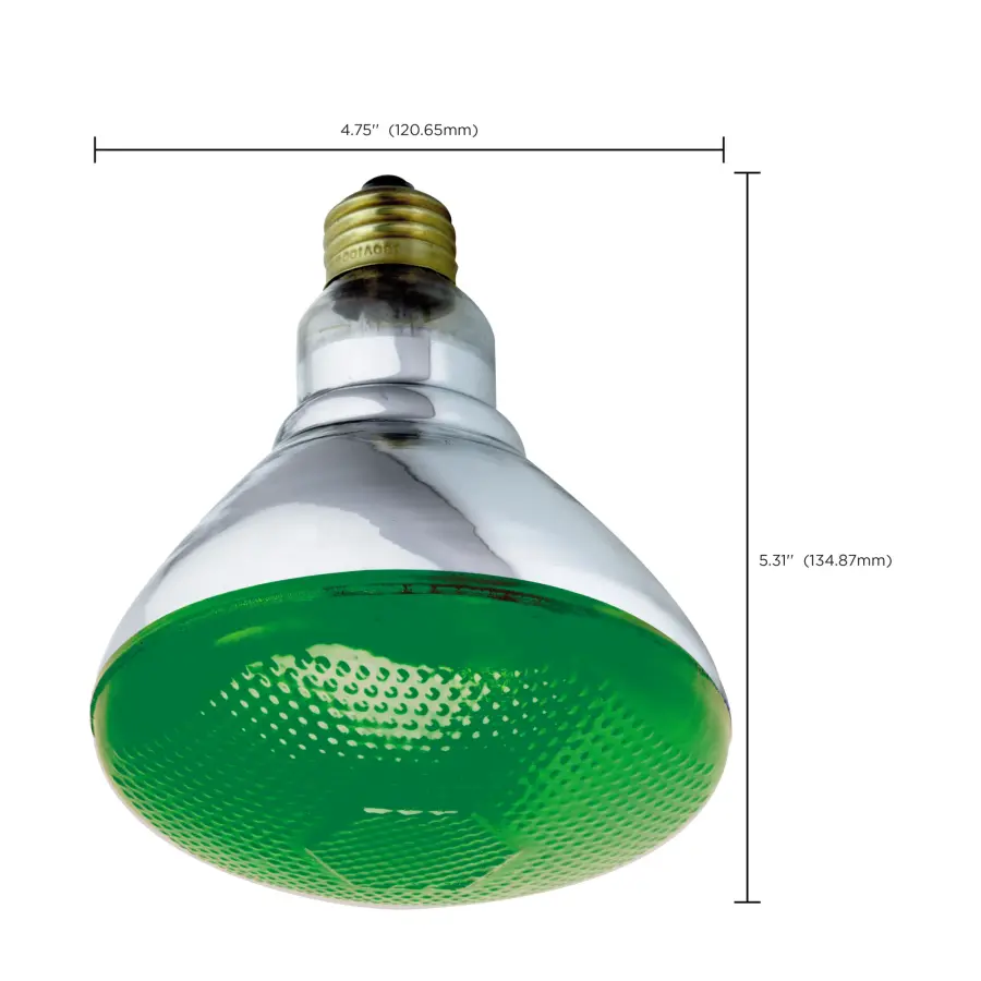 100 Watt BR38 Incandescent - Green - 2000 Average rated hours - Medium base - 120 Volt - Image 8