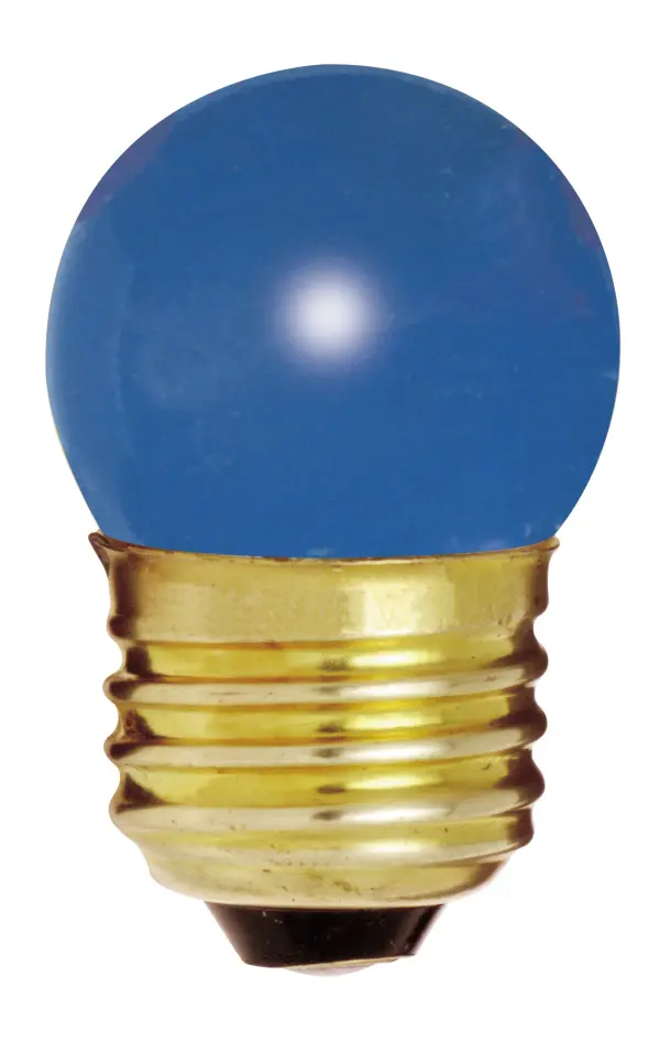 7.5 Watt S11 Incandescent - Ceramic Blue - 2500 Average rated hours - Medium base - 120 Volt - Carded