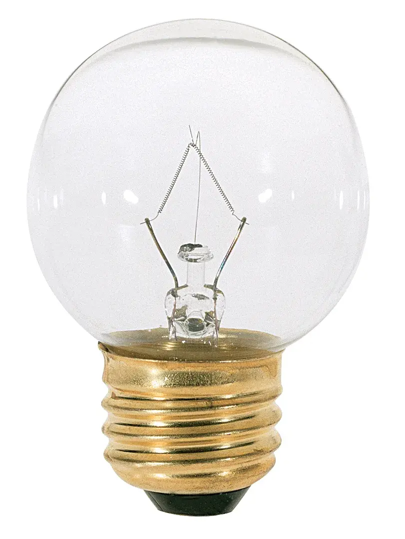 25 Watt G16 1/2 Incandescent - Clear - 1500 Average rated hours - 220 Lumens - Medium base - 120 Volt - Carded