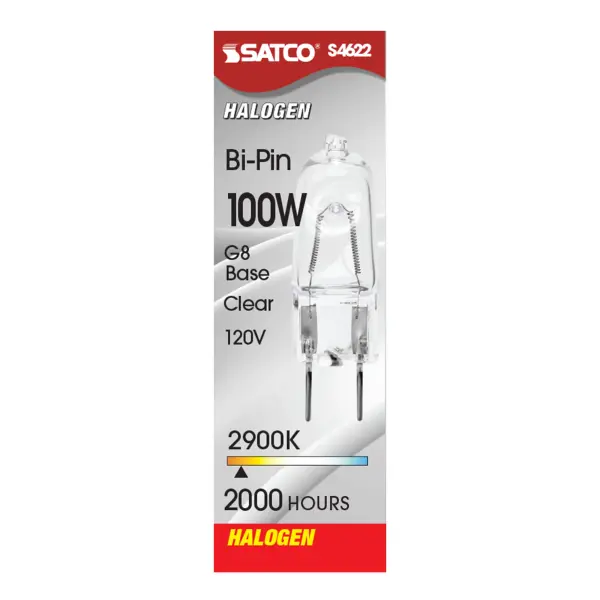 100 Watt - Halogen - T4 - Clear - 2000 Average rated hours - 1700 Lumens - Bi Pin G8 base - 120 Volt - Image 3