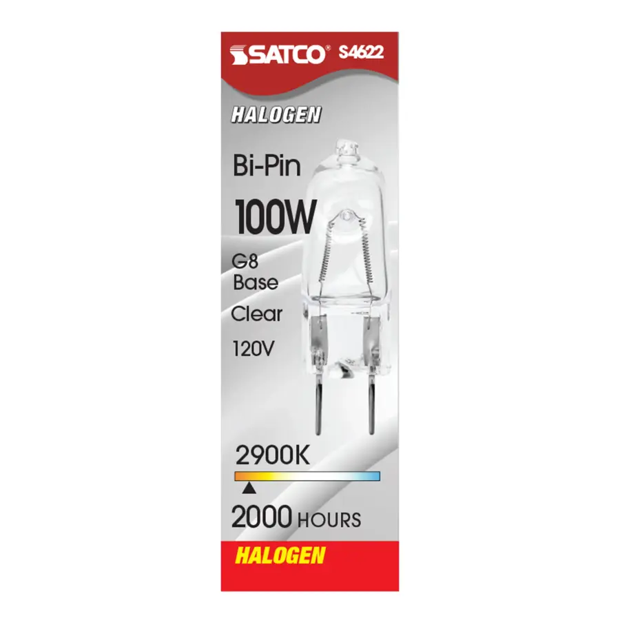 100 Watt - Halogen - T4 - Clear - 2000 Average rated hours - 1700 Lumens - Bi Pin G8 base - 120 Volt - Image 3