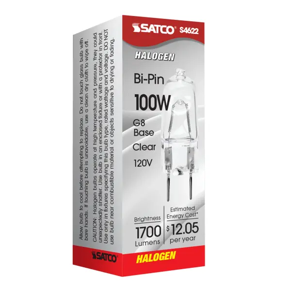 100 Watt - Halogen - T4 - Clear - 2000 Average rated hours - 1700 Lumens - Bi Pin G8 base - 120 Volt - Image 7