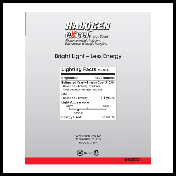 90 Watt - Halogen - PAR38 - Clear - 2500 Average rated hours - 1310 Lumens - Medium Side Prong base - 120 Volt - Image 6