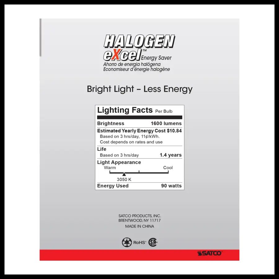 90 Watt - Halogen - PAR38 - Clear - 2500 Average rated hours - 1310 Lumens - Medium Side Prong base - 120 Volt - Image 6