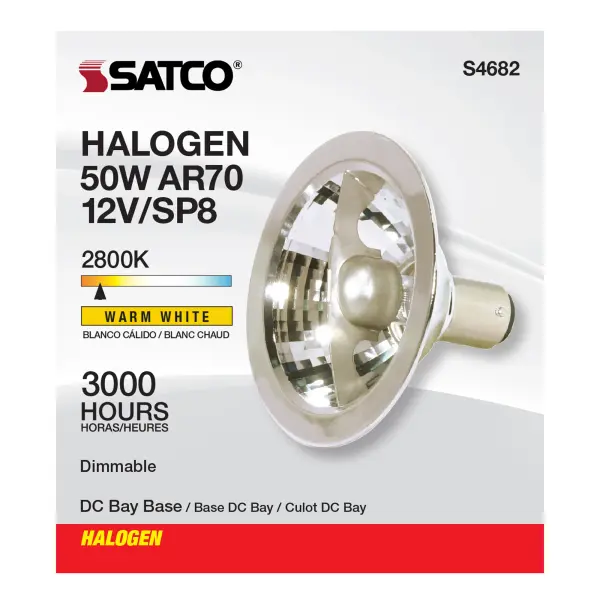 50 Watt - Halogen - AR70 - 3000 Average rated hours - DC Bay base - 12 Volt - alternate view