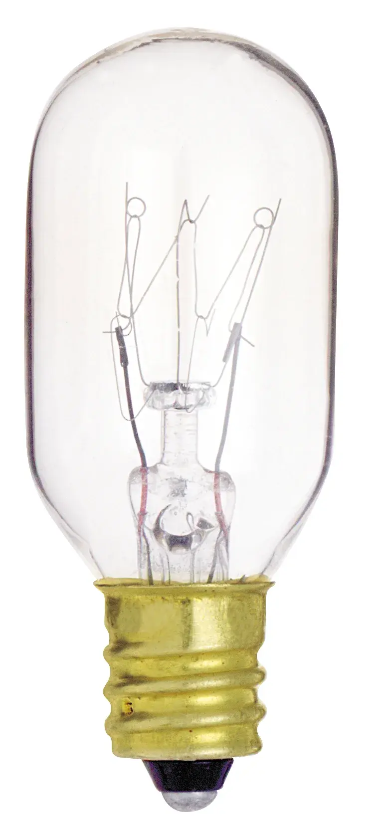 15 Watt T7 Incandescent - Clear - 2500 Average rated hours - 95 Lumens - Candelabra base - 130 Volt - Carded - Image 1