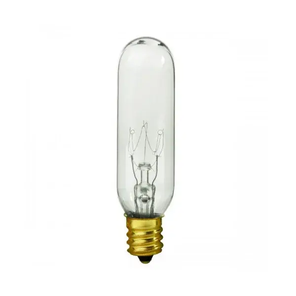 15 Watt T6 Incandescent - Clear - 2000 Average rated hours - 90 Lumens - Candelabra base - 145 Volt - Carded - Image 1