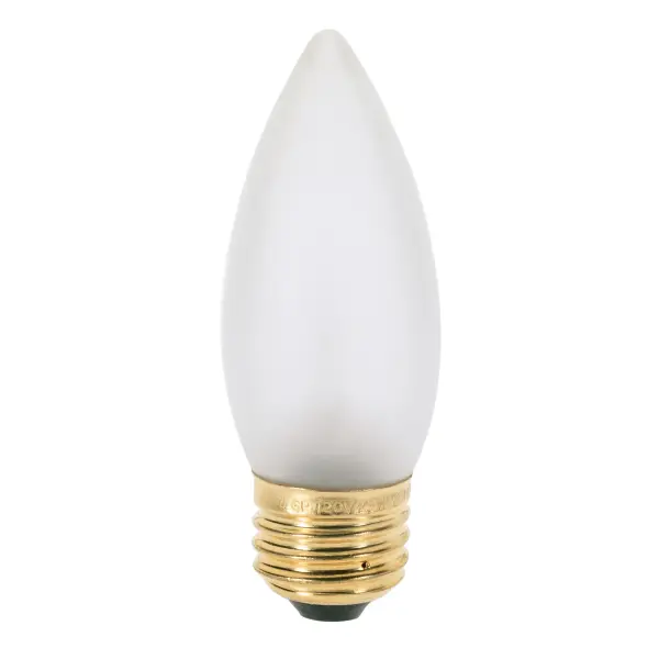 40 Watt B10 Incandescent - Frost - 2000 Average rated hours - 300 Lumens - Medium base - 120 Volt - 2-Card