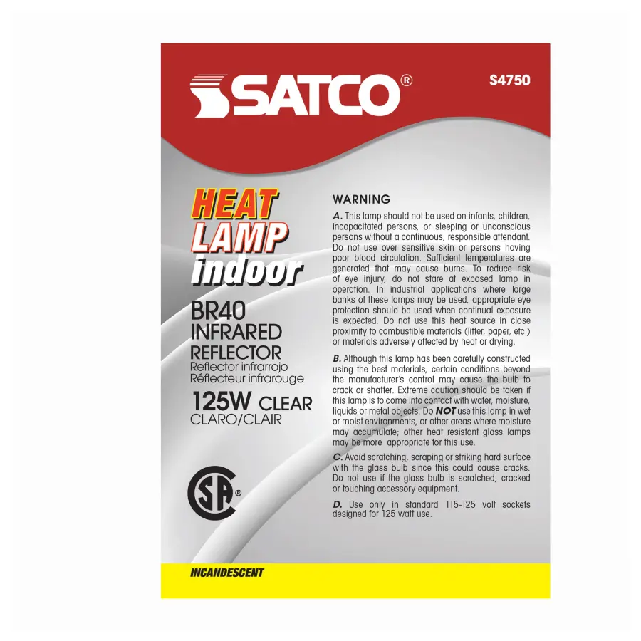 125 Watt R40 Incandescent - Clear Heat - 6000 Average rated hours - Medium base - 120 Volt - Image 3