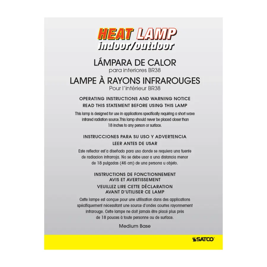 175 Watt BR38 Incandescent - Red Heat - 5000 Average rated hours - Medium base - 120 Volt - Image 4