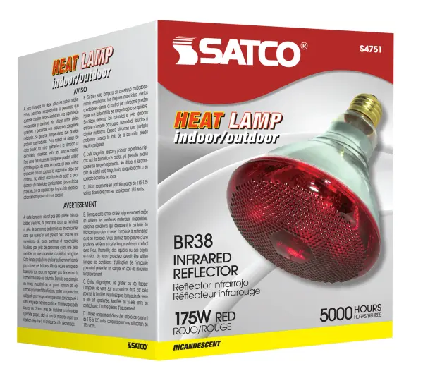 175 Watt BR38 Incandescent - Red Heat - 5000 Average rated hours - Medium base - 120 Volt - Image 7