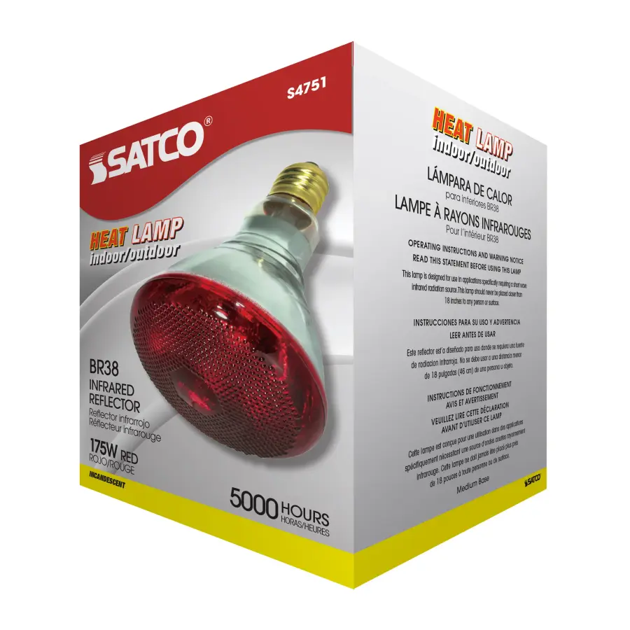 175 Watt BR38 Incandescent - Red Heat - 5000 Average rated hours - Medium base - 120 Volt - Image 8
