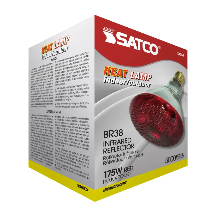 175 Watt BR38 Incandescent - Red Heat - 5000 Average rated hours - Medium base - 120 Volt - Image 9