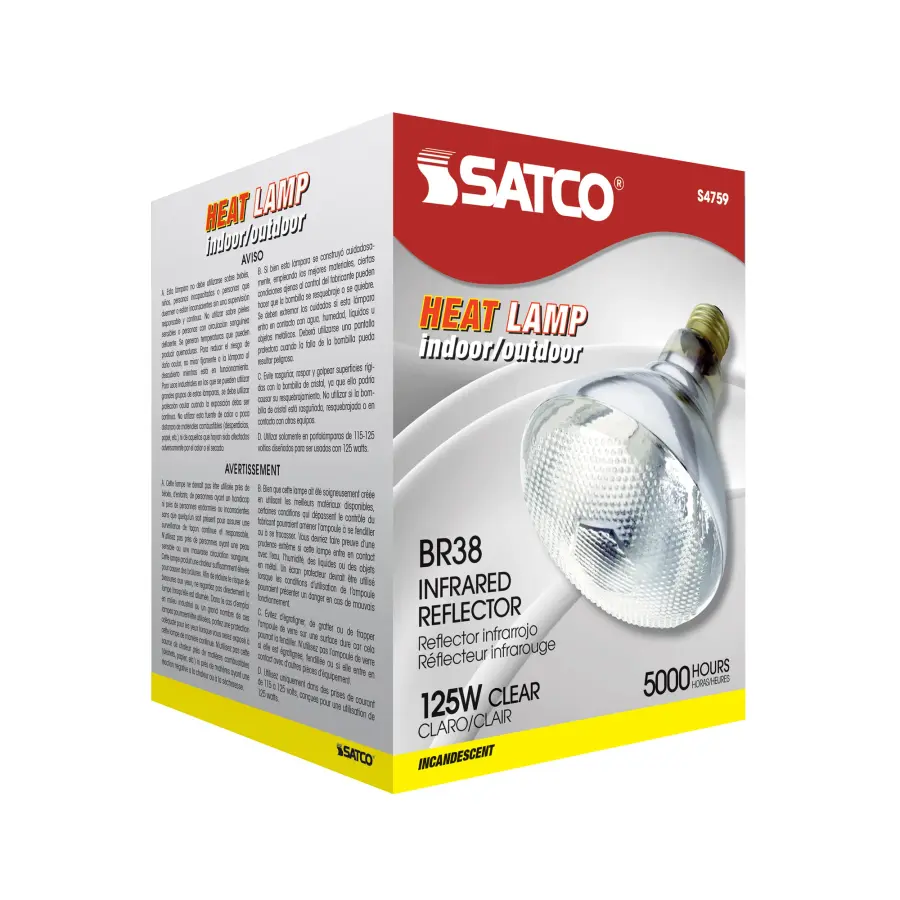 125 Watt BR38 Incandescent - Clear Heat - Medium Base - 120 Volt - Image 6