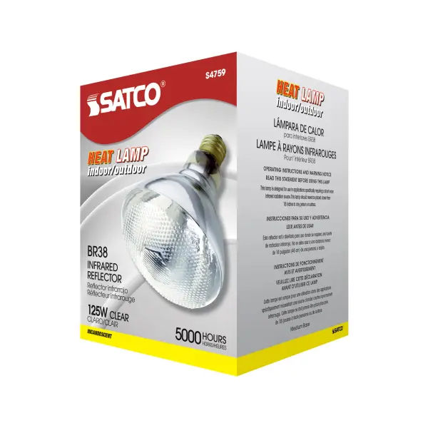 125 Watt BR38 Incandescent - Clear Heat - Medium Base - 120 Volt - Image 7