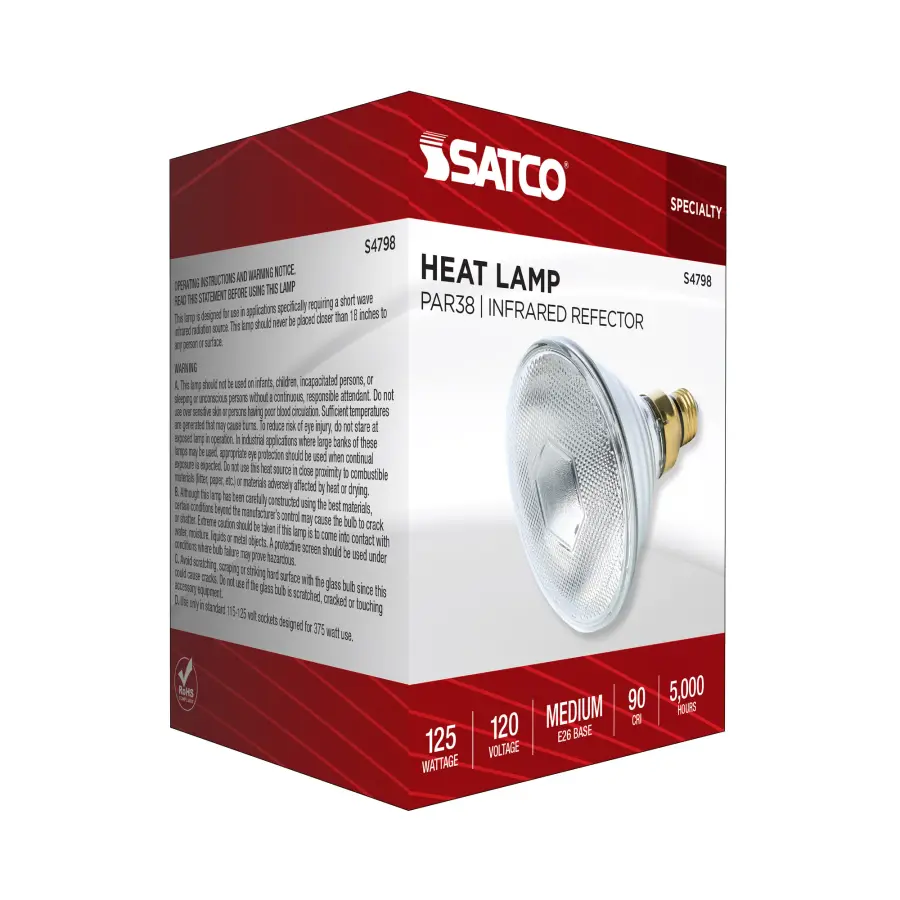 125 Watt PAR38 Incandescent - Clear Heat - Medium Base - Weatherproof - 120 Volt - Image 8
