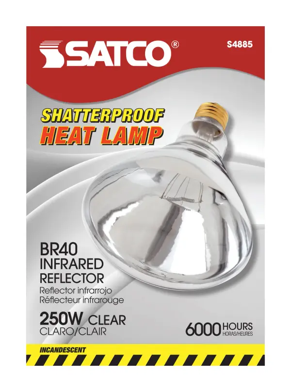 250 Watt R40 Incandescent - Clear Heat - 6000 Average rated hours - Medium base - 120 Volt - Shatter Proof - Image 3