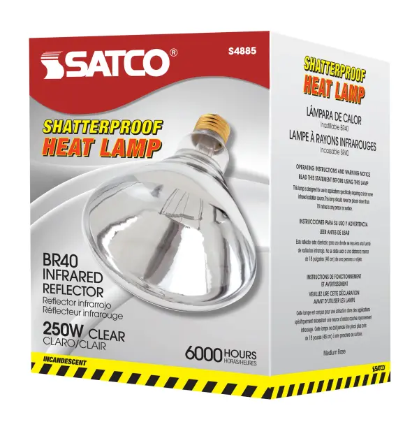 250 Watt R40 Incandescent - Clear Heat - 6000 Average rated hours - Medium base - 120 Volt - Shatter Proof - Image 4