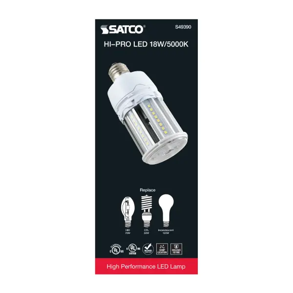 18 Watt LED HID Replacement - 80 CRI - 5000K - Type B - Ballast Bypass - Medium base - Economy Hi-Pro - Image 6