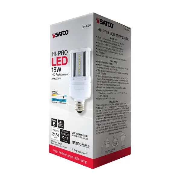 18 Watt LED HID Replacement - 80 CRI - 5000K - Type B - Ballast Bypass - Medium base - Economy Hi-Pro - Image 10