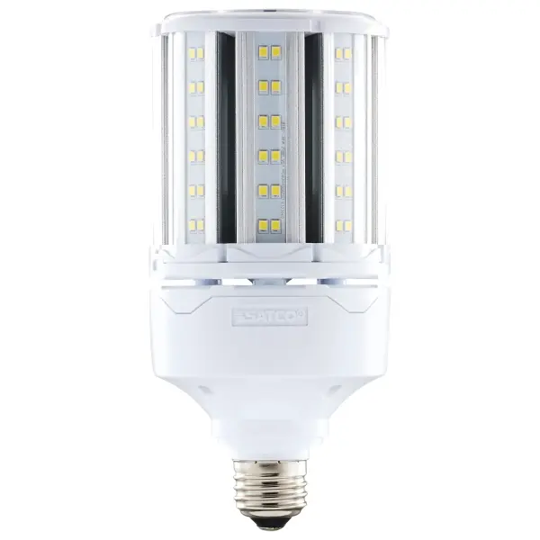 Satco's 36-watt Hi-Pro LED lamp is an energy efficient lighting solution for large scale lighting applications. Perfect for gymnasiums, factory floors, health clubs, and warehouses, this lamp is designed to deliver clean, efficient LED light. This versatile lamp has a corncob shape and delivers 35,000 hours of natural white light.