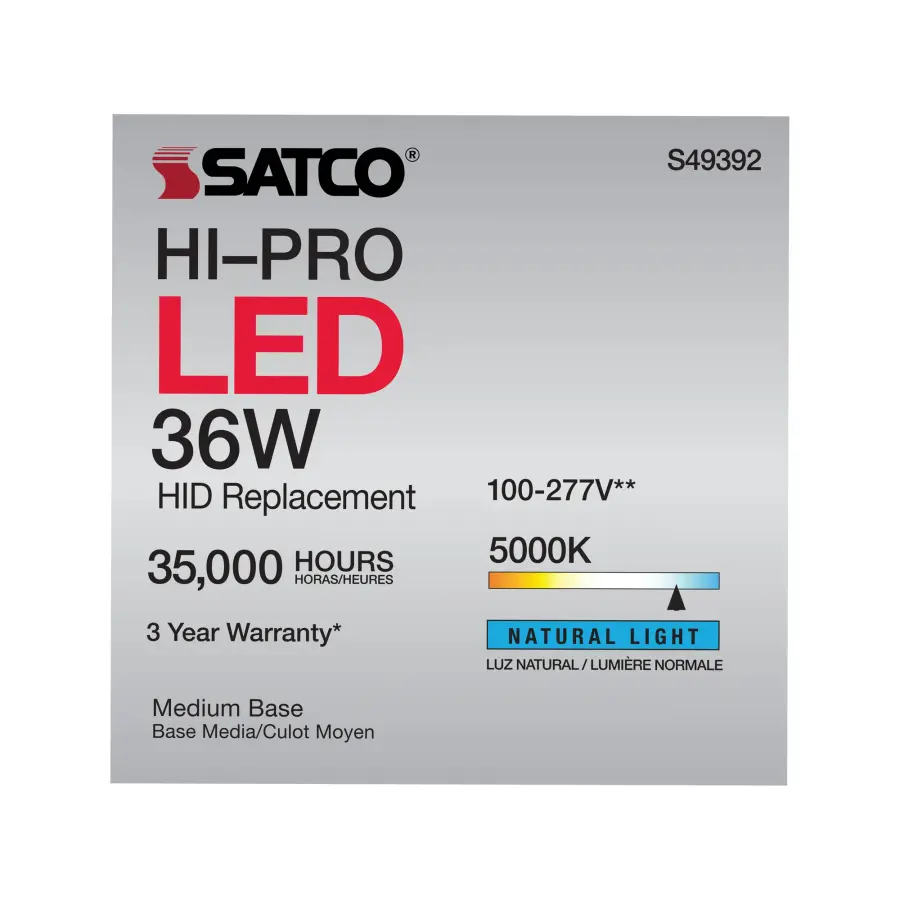 36 Watt LED HID Replacement - 80 CRI - 5000K - Type B - Ballast Bypass - Medium base - Economy Hi-Pro - Image 11
