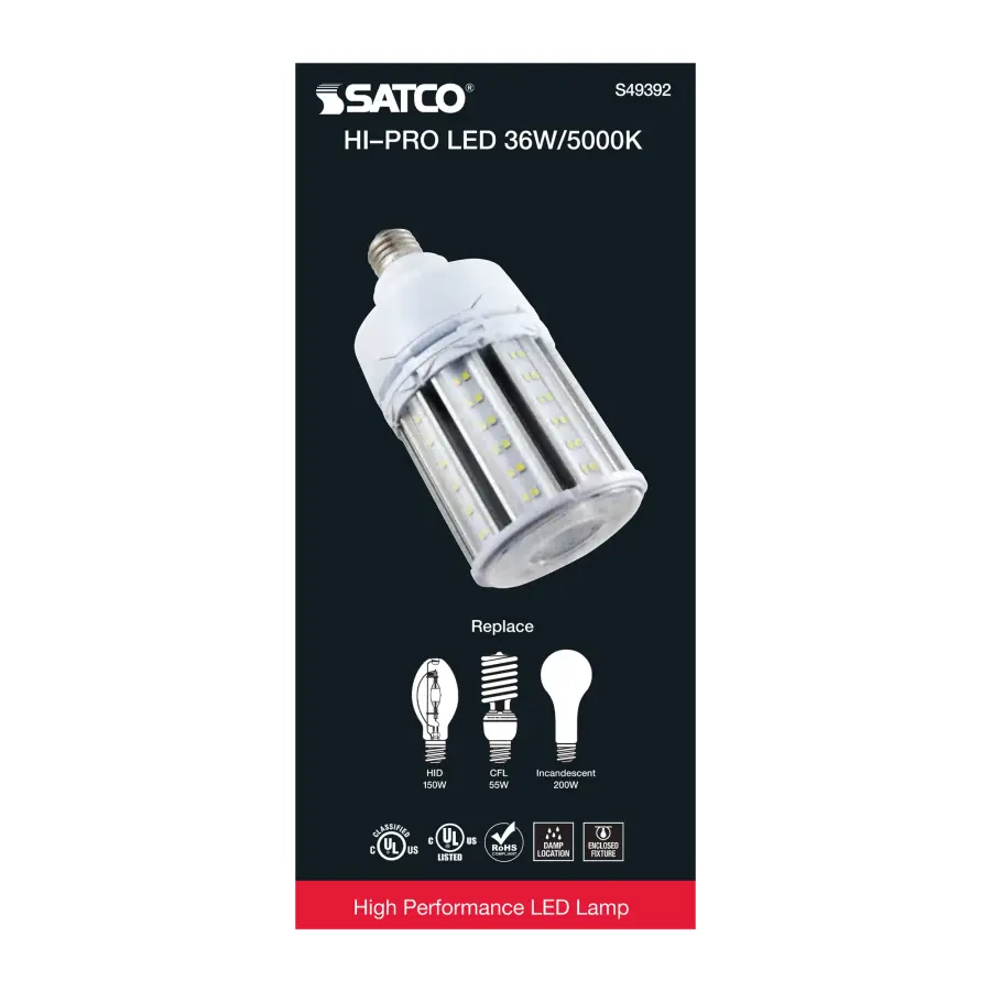 36 Watt LED HID Replacement - 80 CRI - 5000K - Type B - Ballast Bypass - Medium base - Economy Hi-Pro - Image 6