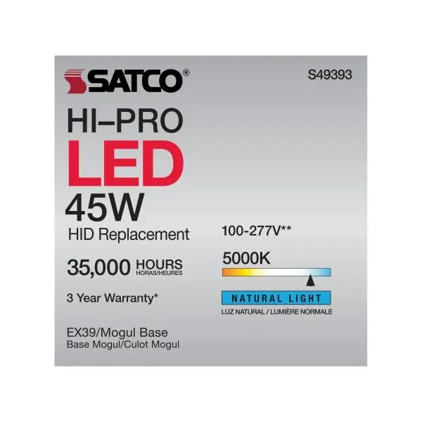 45 Watt LED HID Replacement - 5000K - Extended Mogul base - Type B Ballast Bypass - Economy Hi-Pro - Image 10