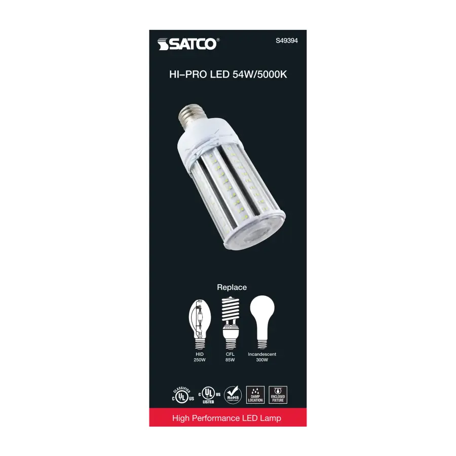 54 Watt LED HID Replacement - 5000K - Extended Mogul base - Type B Ballast Bypass - Economy Hi-Pro - Image 6