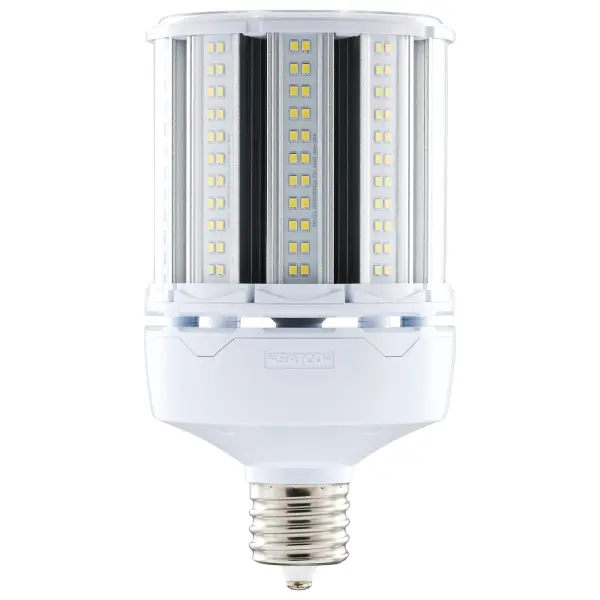 Satco's 80-watt Hi-Pro LED lamp is an energy efficient lighting solution for large scale lighting applications. Perfect for gymnasiums, factory floors, health clubs, and warehouses, this lamp is designed to deliver clean, efficient LED light. This versatile lamp has a corncob shape and delivers 35,000 hours of natural white light.