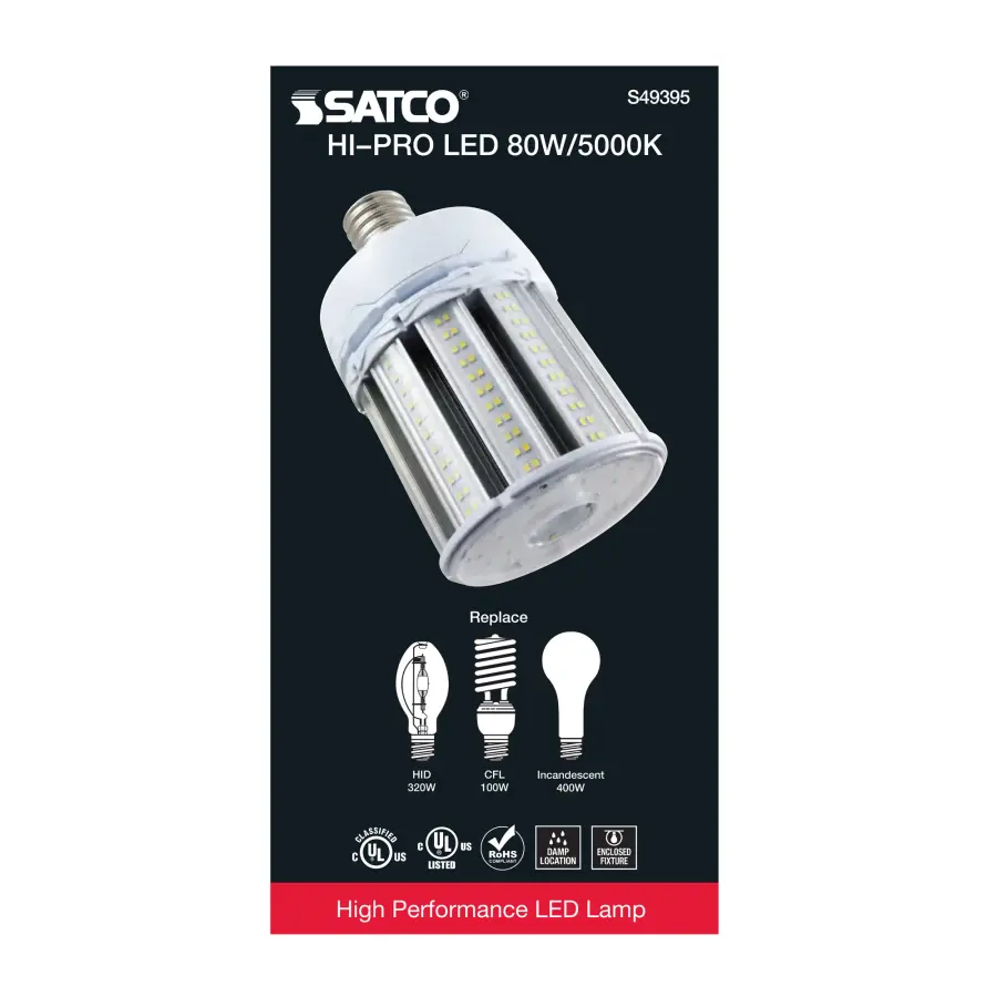 80 Watt LED HID Replacement - 5000K - Extended Mogul base - Type B Ballast Bypass - Economy Hi-Pro - Image 6