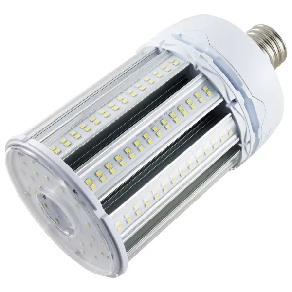 Satco's 100-watt Hi-Pro LED lamp is an energy efficient lighting solution for large scale lighting applications. Perfect for gymnasiums, factory floors, health clubs, and warehouses, this lamp is designed to deliver clean, efficient LED light. This versatile lamp has a corncob shape and delivers 35,000 hours of natural white light. - alternate view