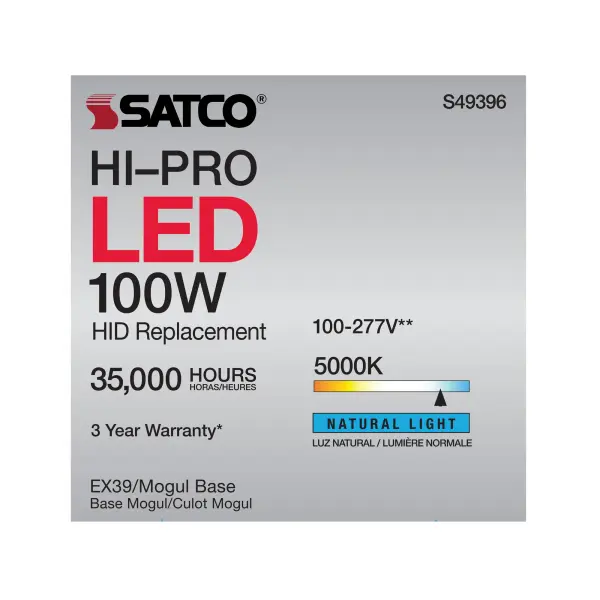 100 Watt LED HID Replacement - 5000K - Extended Mogul base - Type B Ballast Bypass - Economy Hi-Pro - Image 12