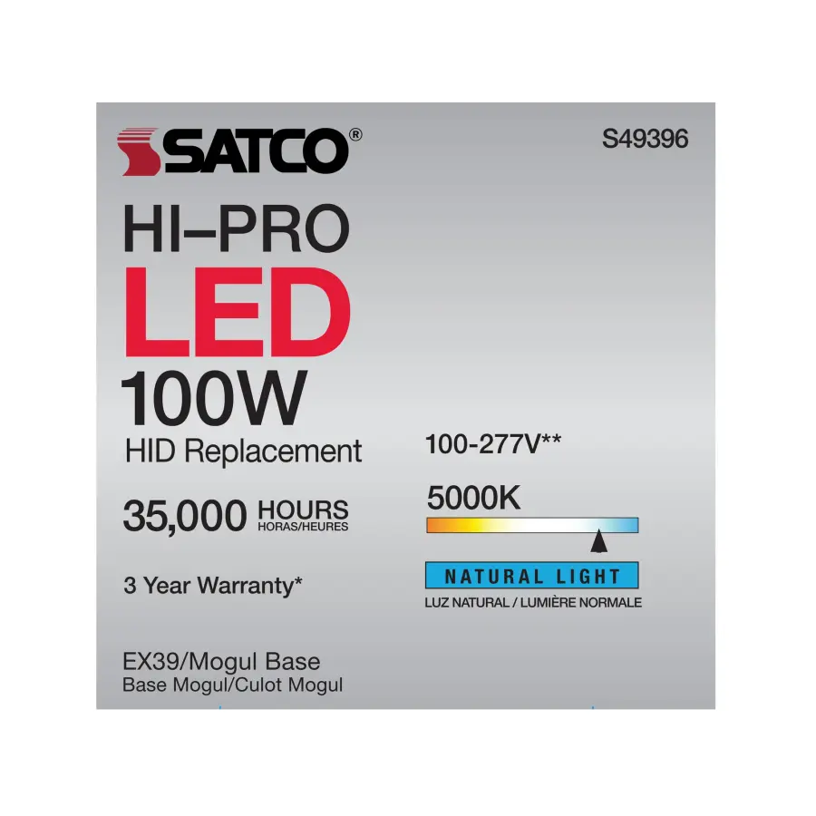 100 Watt LED HID Replacement - 5000K - Extended Mogul base - Type B Ballast Bypass - Economy Hi-Pro - Image 12