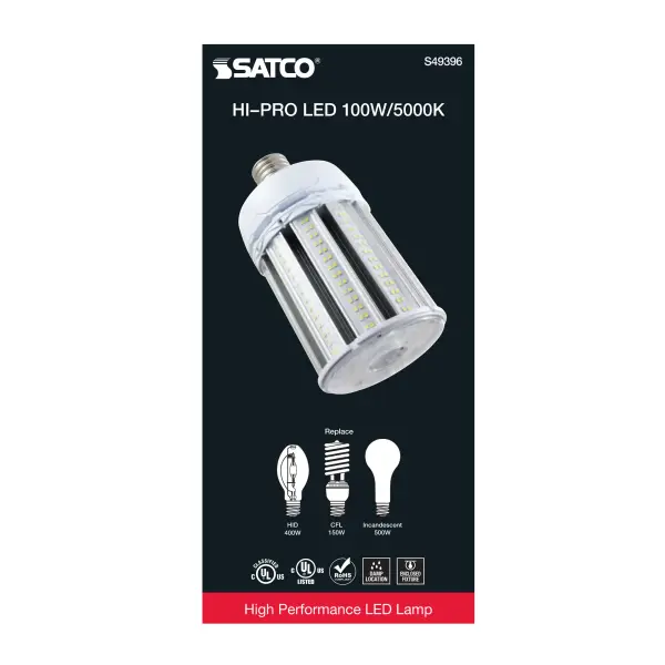 100 Watt LED HID Replacement - 5000K - Extended Mogul base - Type B Ballast Bypass - Economy Hi-Pro - Image 6