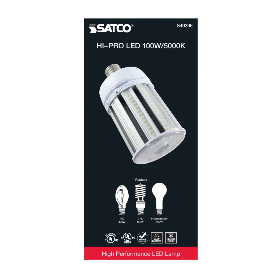 100 Watt LED HID Replacement - 5000K - Extended Mogul base - Type B Ballast Bypass - Economy Hi-Pro - Image 6