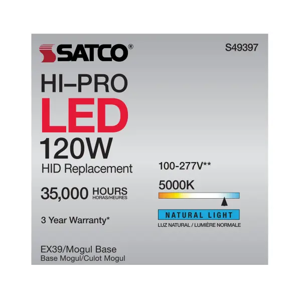 120 Watt LED HID Replacement - 5000K - Extended Mogul base - Type B Ballast Bypass - Economy Hi-Pro - Image 11