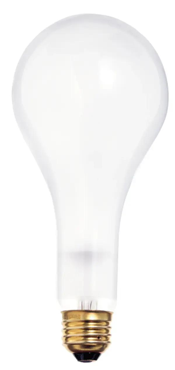 300 Watt PS25 Incandescent - Frost - 5000 Average rated hours - 3600 Lumens - Medium base - 130 Volt