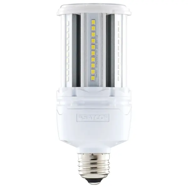 Satco's 22-watt Hi-Pro LED lamp is an energy efficient lighting solution for large scale lighting applications. Perfect for gymnasiums, factory floors, health clubs, and warehouses, this lamp is designed to deliver clean, efficient LED light. This versatile lamp has a corncob shape and delivers 35,000 hours of warm white light.