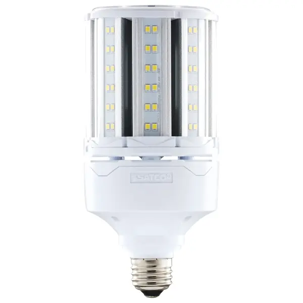 Satco's 36-watt Hi-Pro LED lamp is an energy efficient lighting solution for large scale lighting applications. Perfect for gymnasiums, factory floors, health clubs, and warehouses, this lamp is designed to deliver clean, efficient LED light. This versatile lamp has a corncob shape and delivers 35,000 hours of warm white light.
