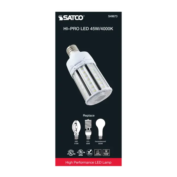 45 Watt LED HID Replacement - 4000K - Extended Mogul base - Type B Ballast Bypass - Economy Hi-Pro - Image 6