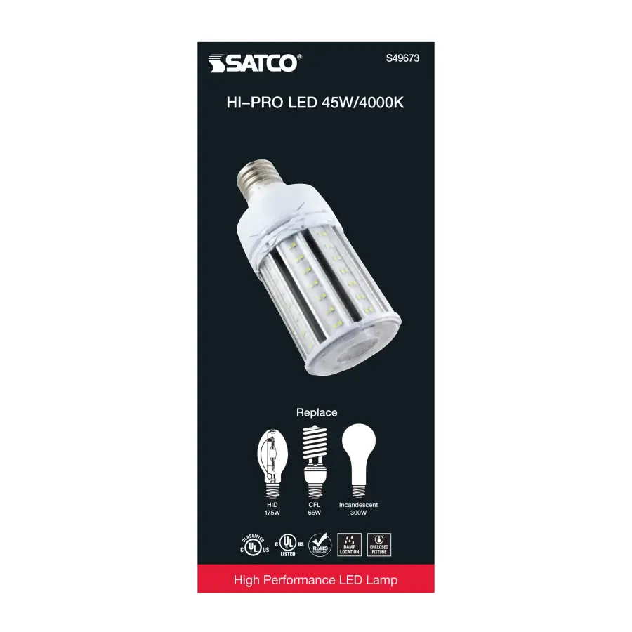 45 Watt LED HID Replacement - 4000K - Extended Mogul base - Type B Ballast Bypass - Economy Hi-Pro - Image 6