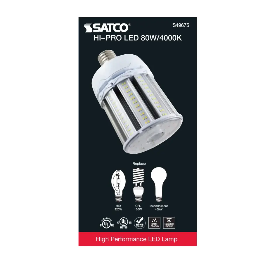80 Watt LED HID Replacement - 4000K - Extended Mogul base - Type B Ballast Bypass - Economy Hi-Pro - Image 6