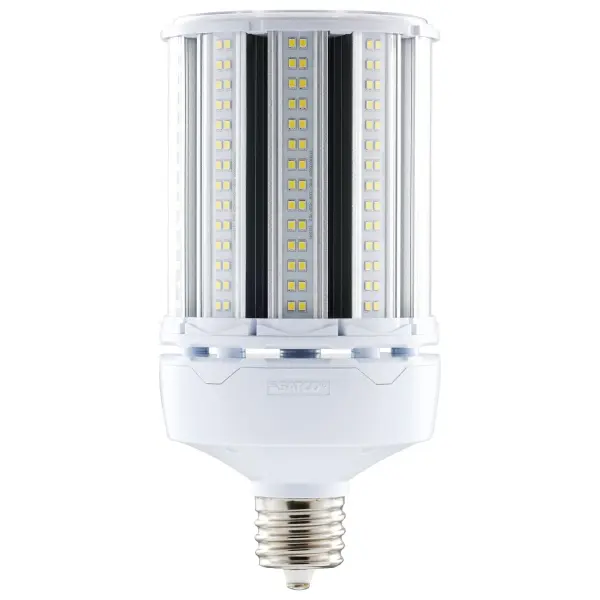 Satco's 100-watt Hi-Pro LED lamp is an energy efficient lighting solution for large scale lighting applications. Perfect for gymnasiums, factory floors, health clubs, and warehouses, this lamp is designed to deliver clean, efficient LED light. This versatile lamp has a corncob shape and delivers 35,000 hours of cool white light.