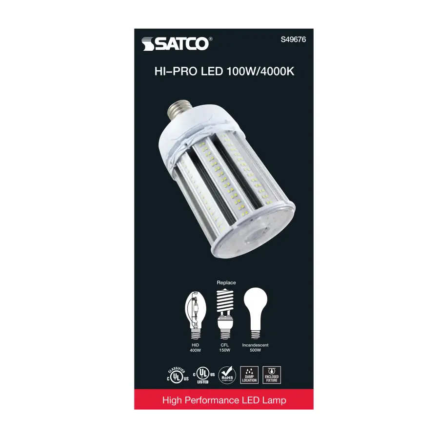 100 Watt LED HID Replacement - 4000K - Extended Mogul base - Type B Ballast Bypass - Economy Hi-Pro - Image 6
