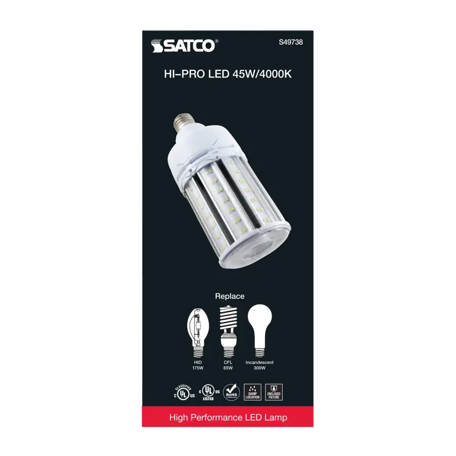 45 Watt LED HID Replacement - 80 CRI - 4000K - Type B - Ballast Bypass - Medium base - Economy Hi-Pro - Image 6