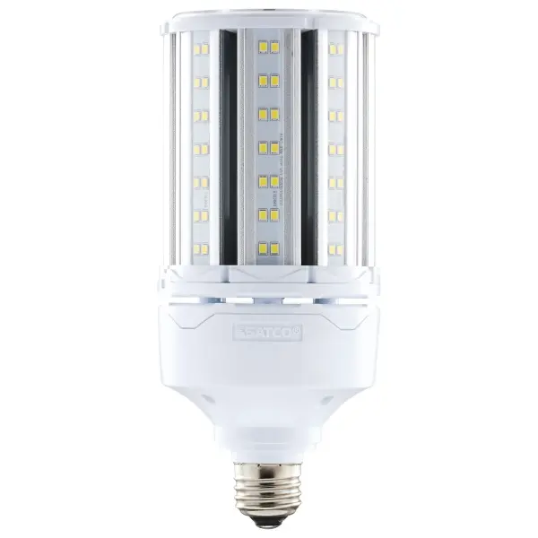 Satco's 45-watt Hi-Pro LED lamp is an energy efficient lighting solution for large scale lighting applications. Perfect for gymnasiums, factory floors, health clubs, and warehouses, this lamp is designed to deliver clean, efficient LED light. This versatile lamp has a corncob shape and delivers 35,000 hours of natural white light.